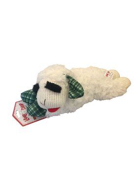 Lamb Chop St Patrick's Day Plaid Green Ears Front Paws 11" Plush Squeaky Dog Toy